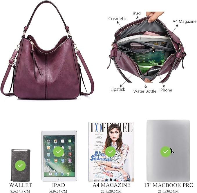 Liore Bags Designer Hobo Crossbody Purse - Premium Shoulder Handbag for Women