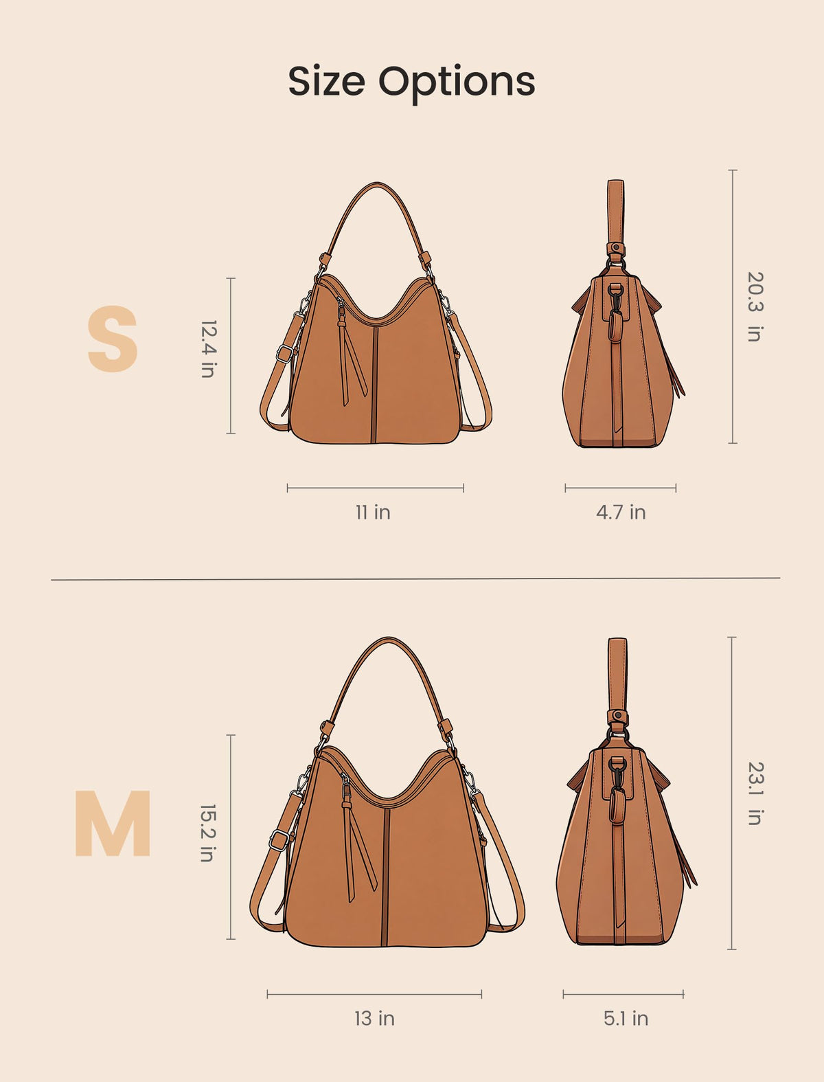 Liore Bags Designer Hobo Crossbody Purse - Premium Shoulder Handbag for Women