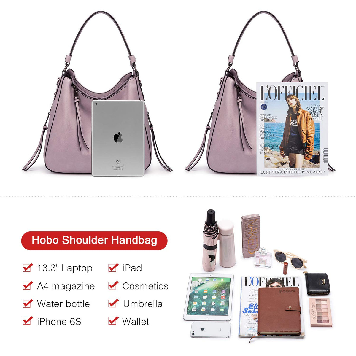 Liore Bags Designer Hobo Crossbody Purse - Premium Shoulder Handbag for Women