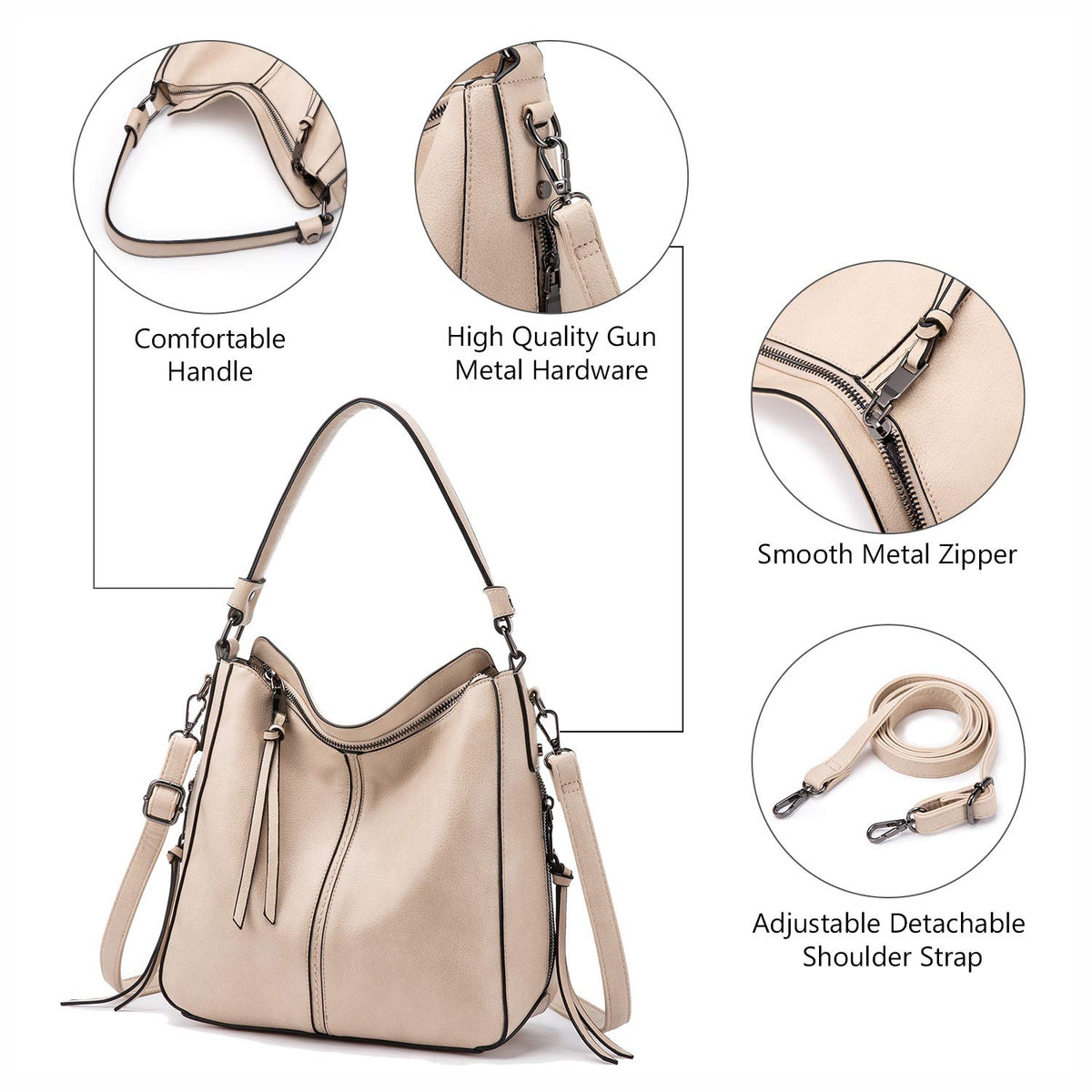 Liore Bags Designer Hobo Crossbody Purse - Premium Shoulder Handbag for Women
