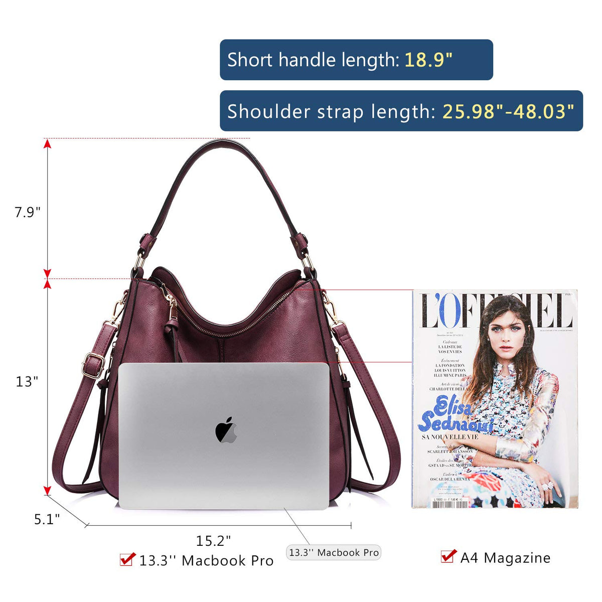 Liore Bags Designer Hobo Crossbody Purse - Premium Shoulder Handbag for Women