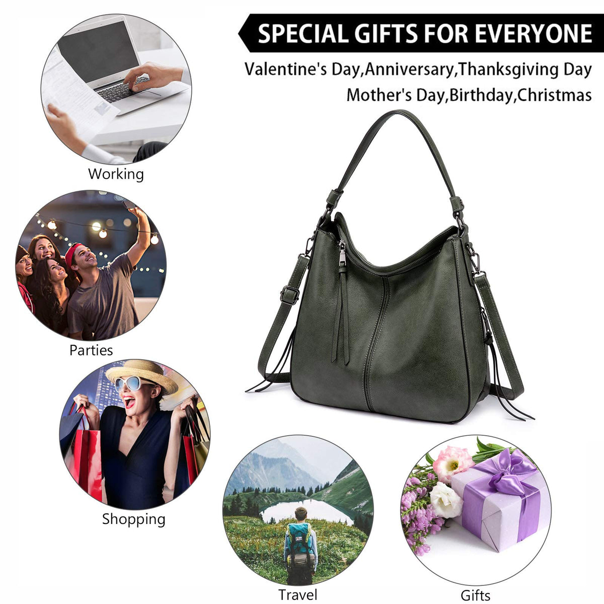Liore Bags Designer Hobo Crossbody Purse - Premium Shoulder Handbag for Women