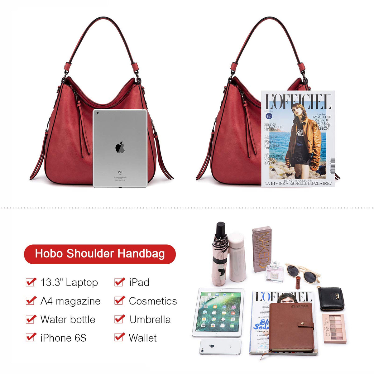 Liore Bags Designer Hobo Crossbody Purse - Premium Shoulder Handbag for Women