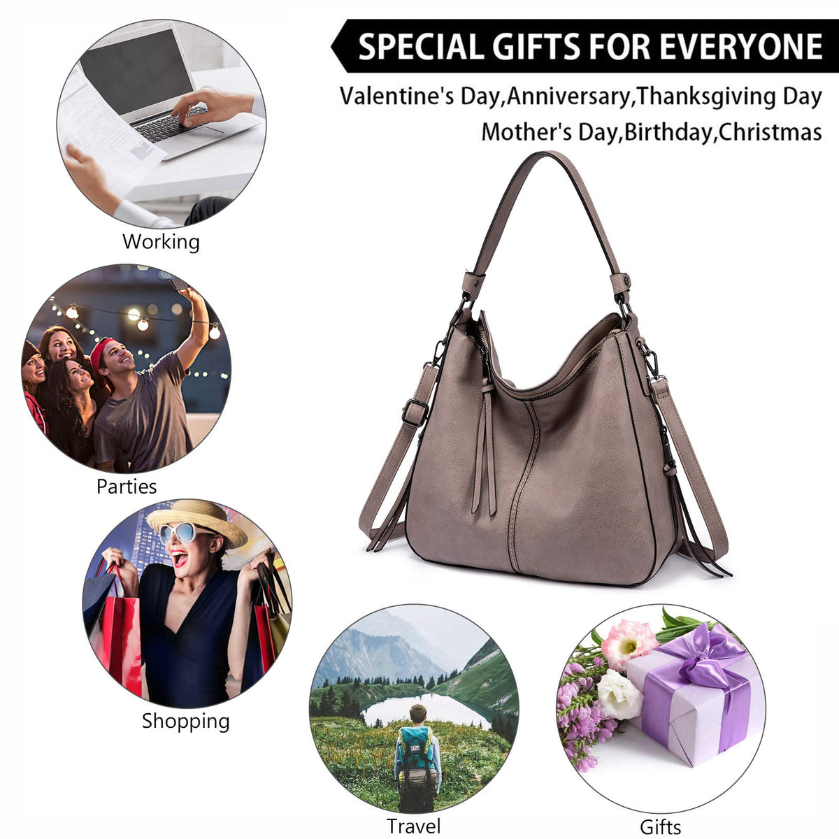 Liore Bags Designer Hobo Crossbody Purse - Premium Shoulder Handbag for Women