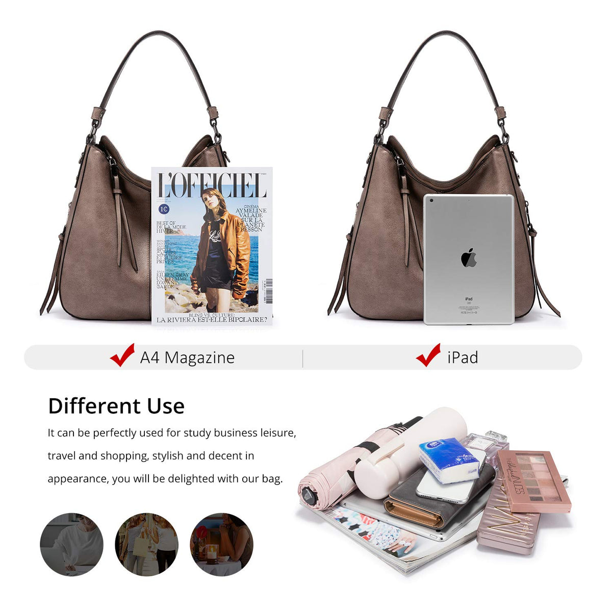 Liore Bags Designer Hobo Crossbody Purse - Premium Shoulder Handbag for Women
