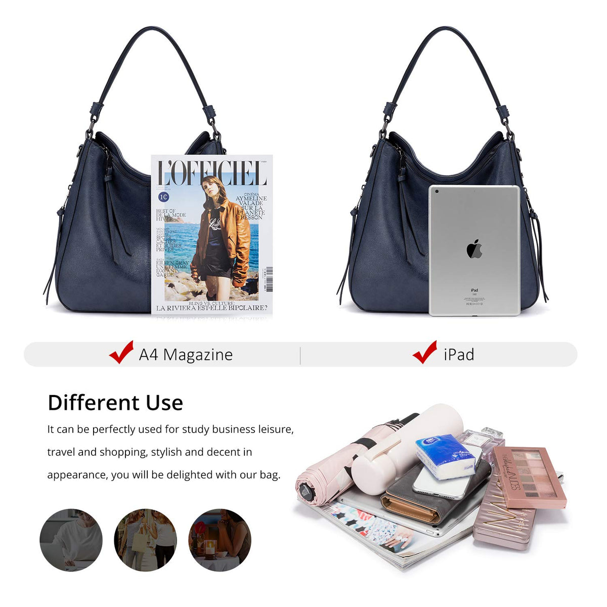 Liore Bags Designer Hobo Crossbody Purse - Premium Shoulder Handbag for Women