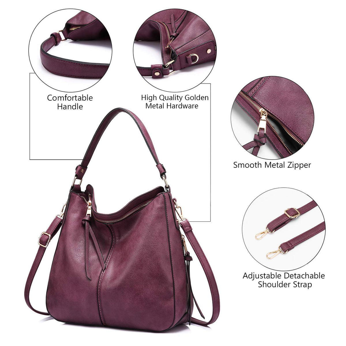 Liore Bags Designer Hobo Crossbody Purse - Premium Shoulder Handbag for Women