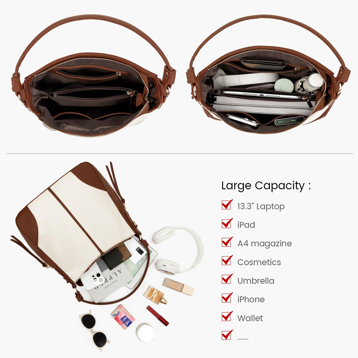 Liore Bags Designer Hobo Crossbody Purse - Premium Shoulder Handbag for Women