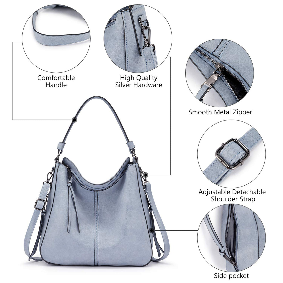 Liore Bags Designer Hobo Crossbody Purse - Premium Shoulder Handbag for Women