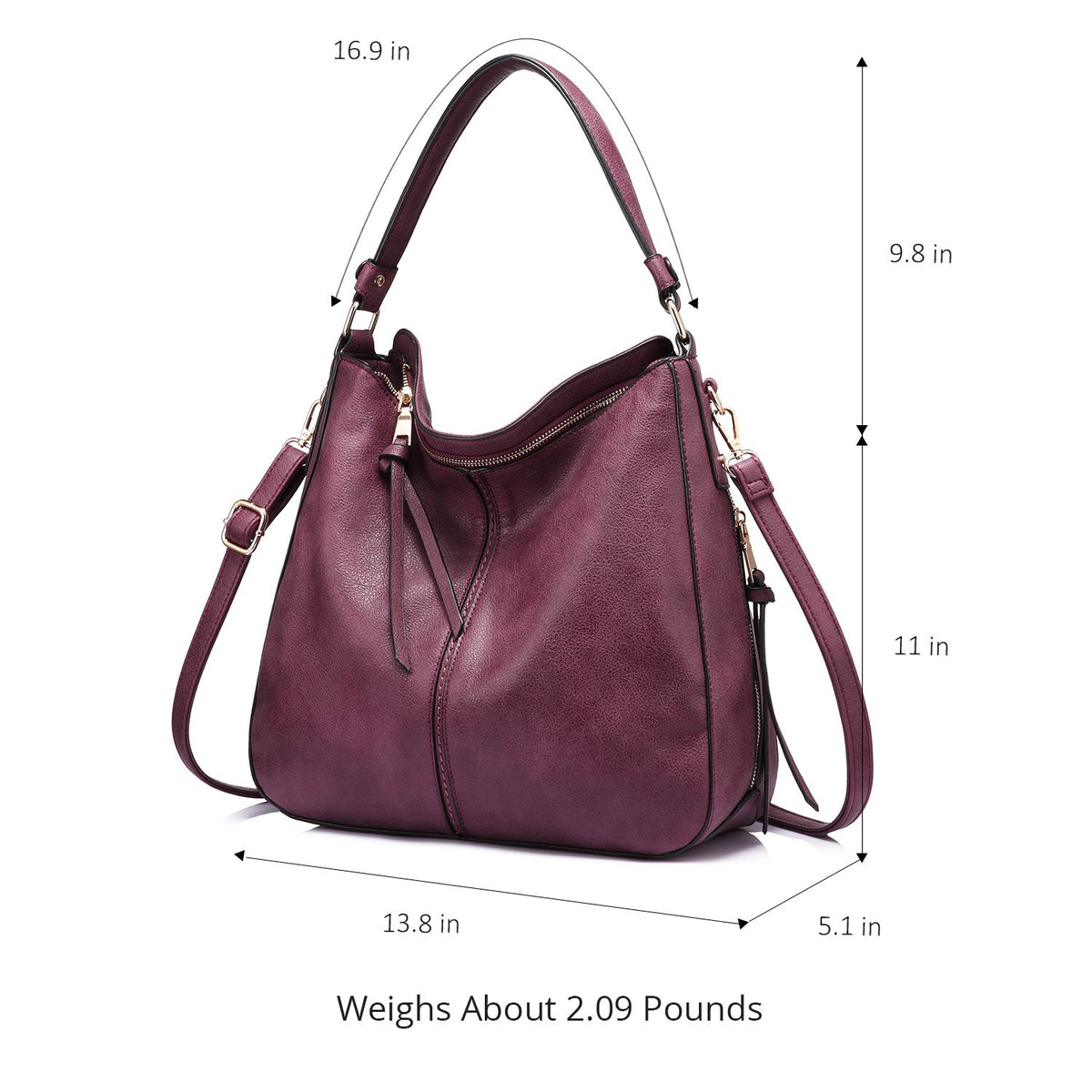 Liore Bags Designer Hobo Crossbody Purse - Premium Shoulder Handbag for Women