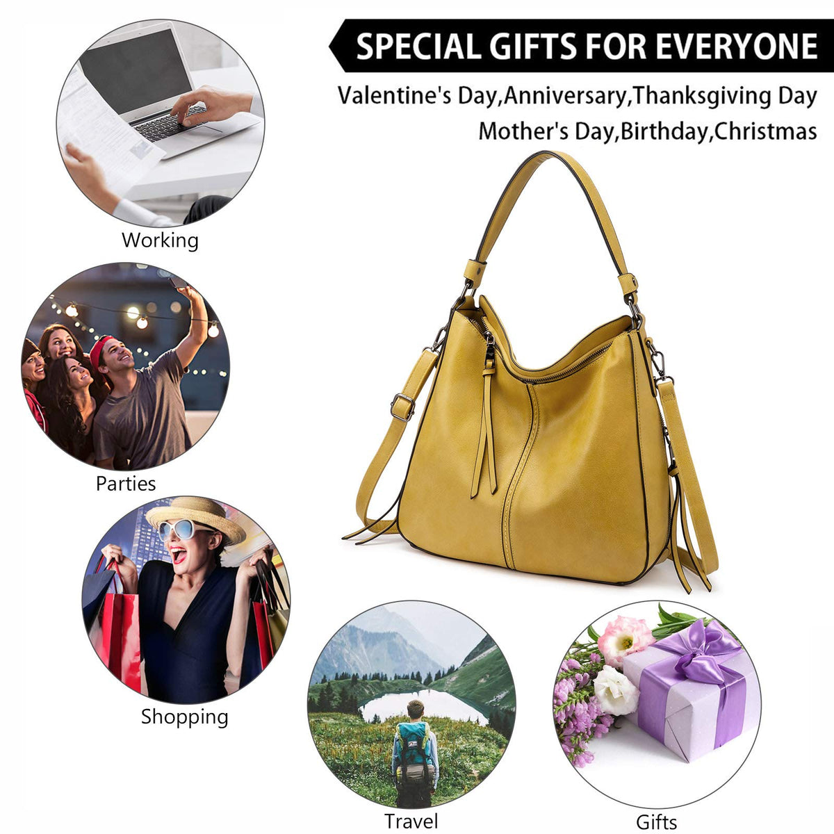 Liore Bags Designer Hobo Crossbody Purse - Premium Shoulder Handbag for Women