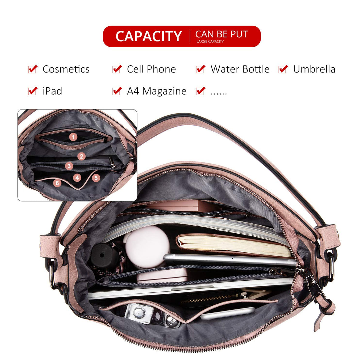 Liore Bags Designer Hobo Crossbody Purse - Premium Shoulder Handbag for Women